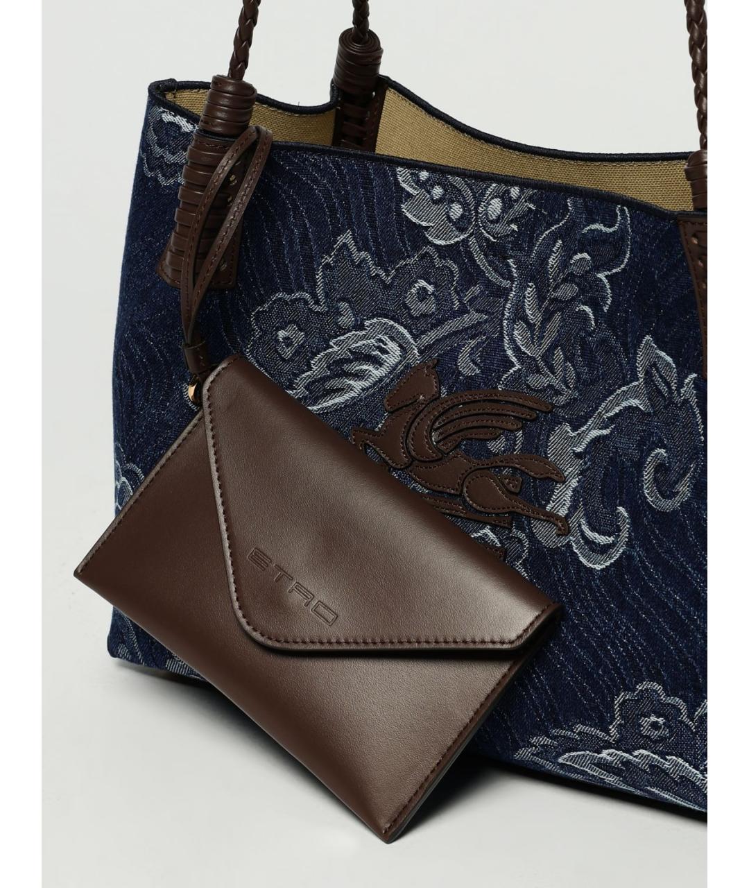 ETRO Синяя деним сумка тоут, фото 4