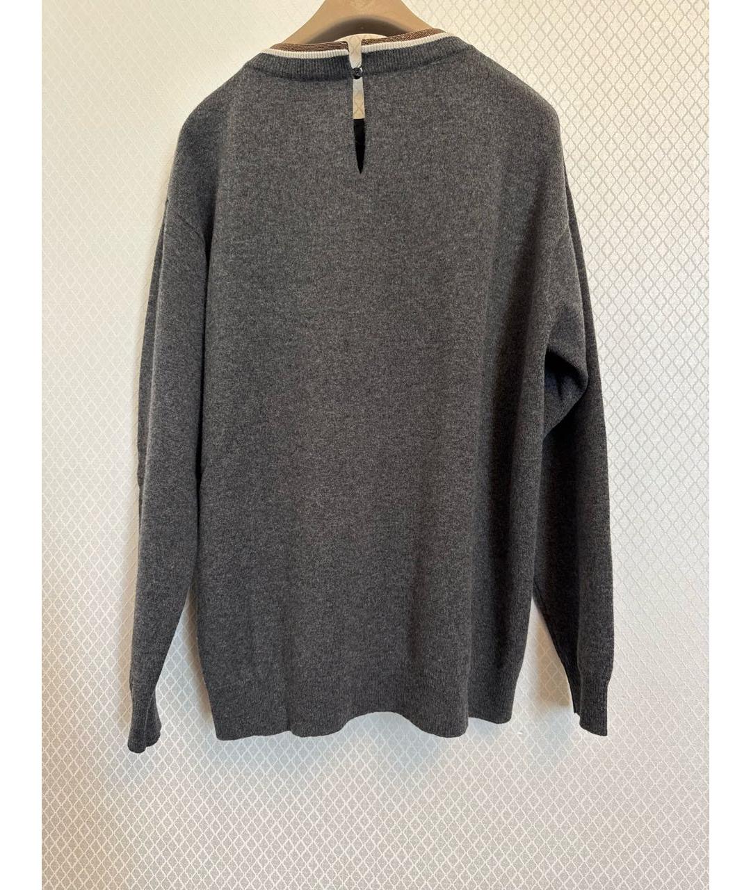 BRUNELLO CUCINELLI Антрацитовый кашемировый джемпер / свитер, фото 2