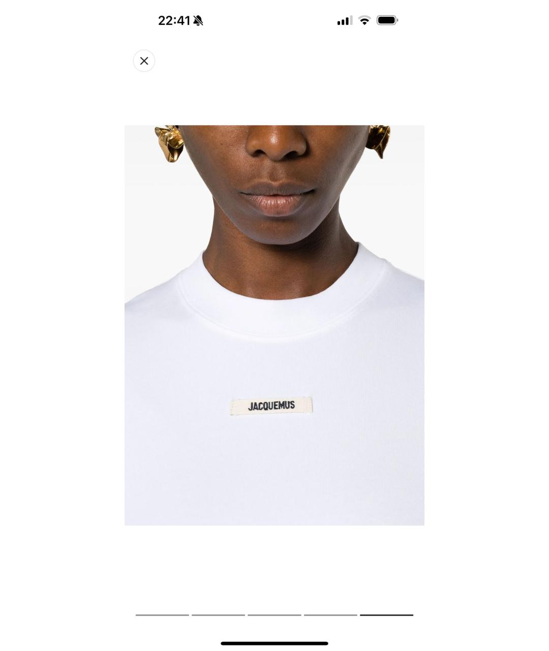 JACQUEMUS Белая хлопковая футболка, фото 3