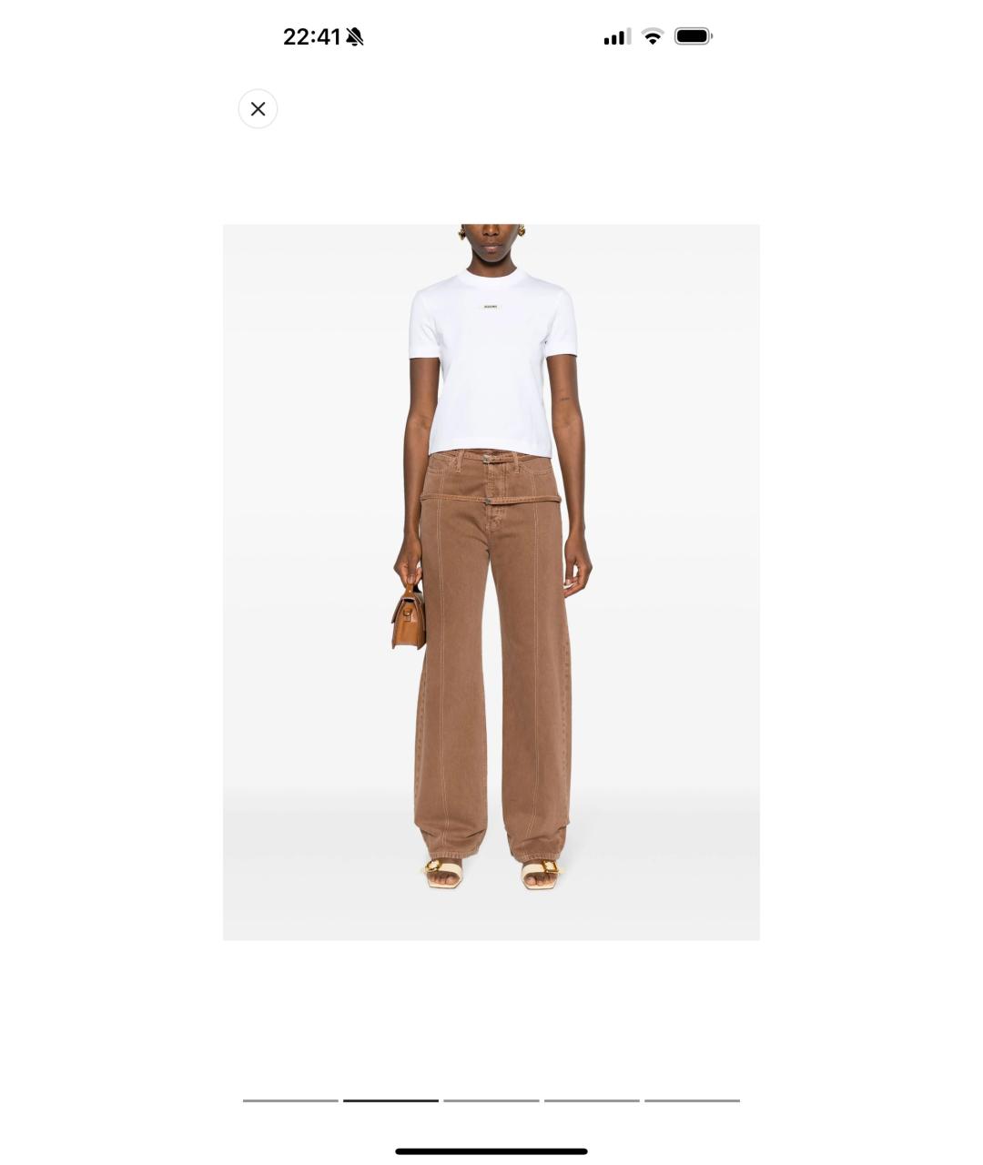 JACQUEMUS Белая хлопковая футболка, фото 2