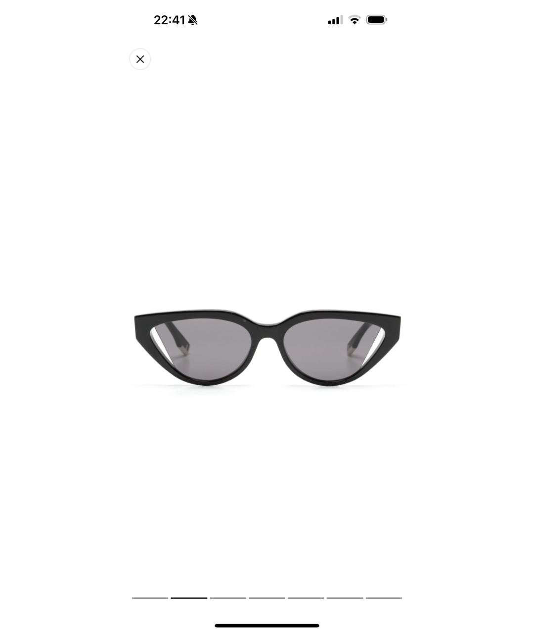 FENDI Черные пластиковые солнцезащитные очки, фото 4