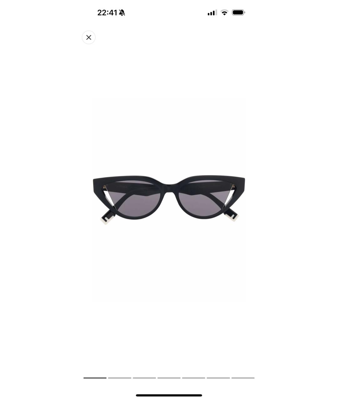 FENDI Черные пластиковые солнцезащитные очки, фото 5