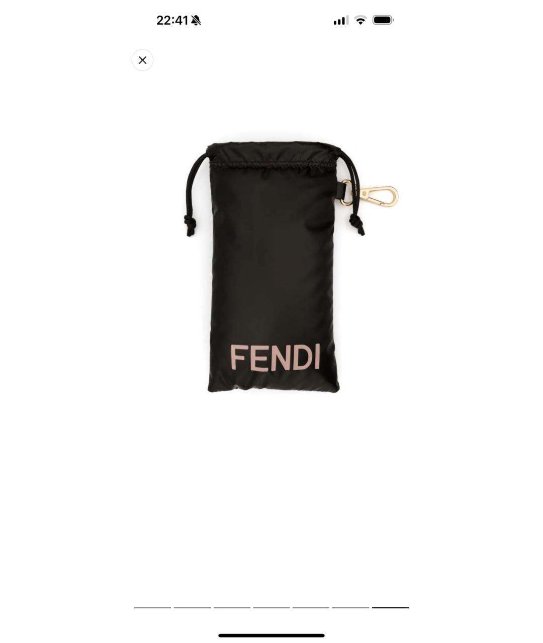FENDI Черные пластиковые солнцезащитные очки, фото 7