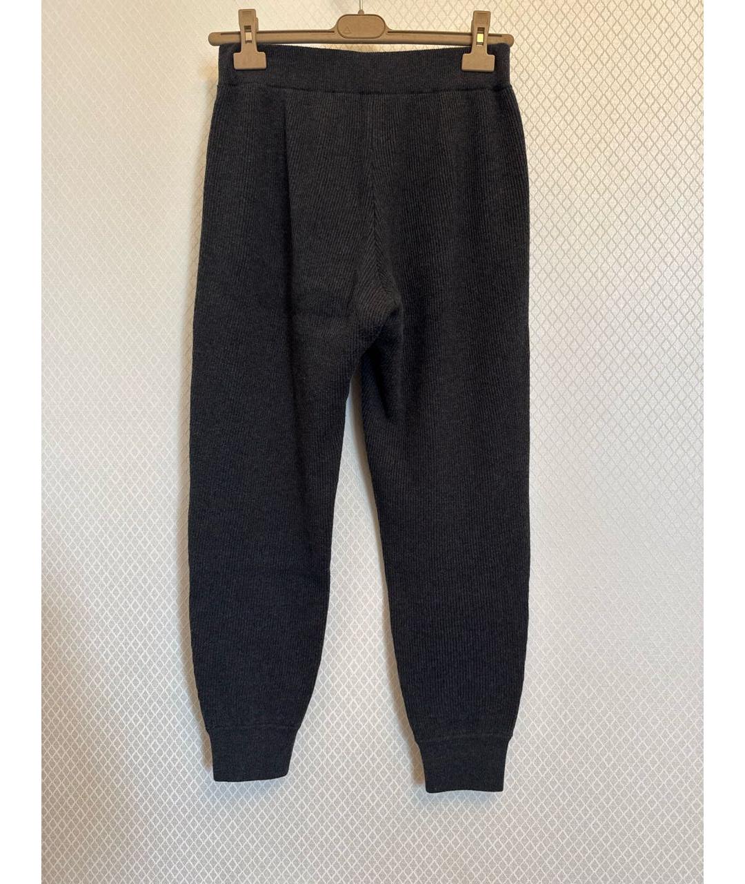 BRUNELLO CUCINELLI Антрацитовые кашемировые прямые брюки, фото 2