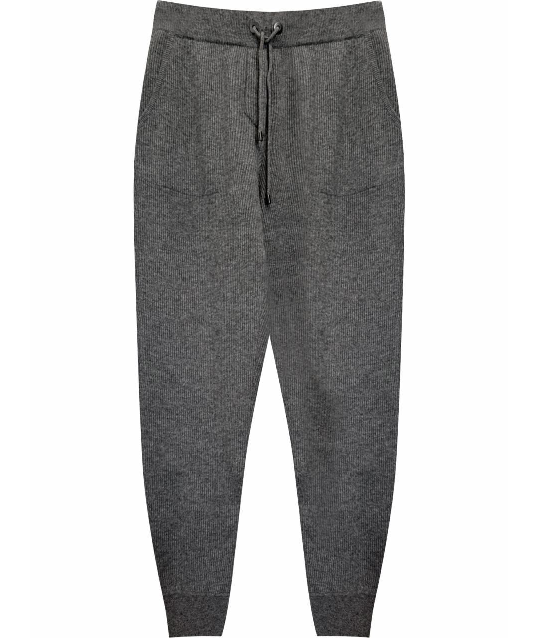 BRUNELLO CUCINELLI Антрацитовые шерстяные прямые брюки, фото 1