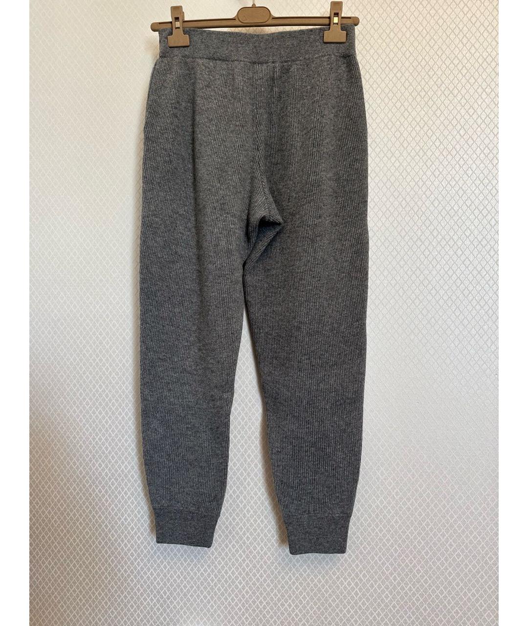 BRUNELLO CUCINELLI Антрацитовые шерстяные прямые брюки, фото 2