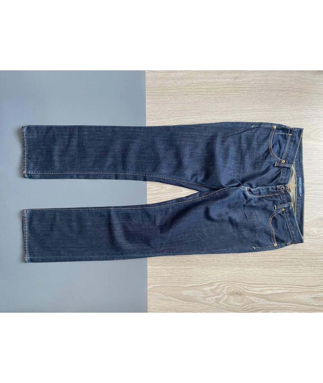 POLO RALPH LAUREN Синие хлопковые прямые джинсы, фото 9