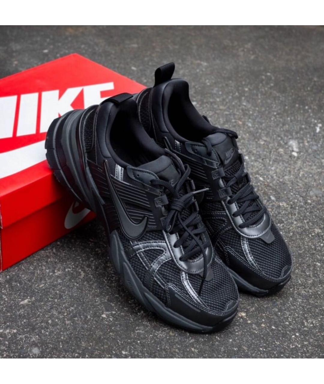 NIKE Черные текстильные низкие кроссовки / кеды, фото 5