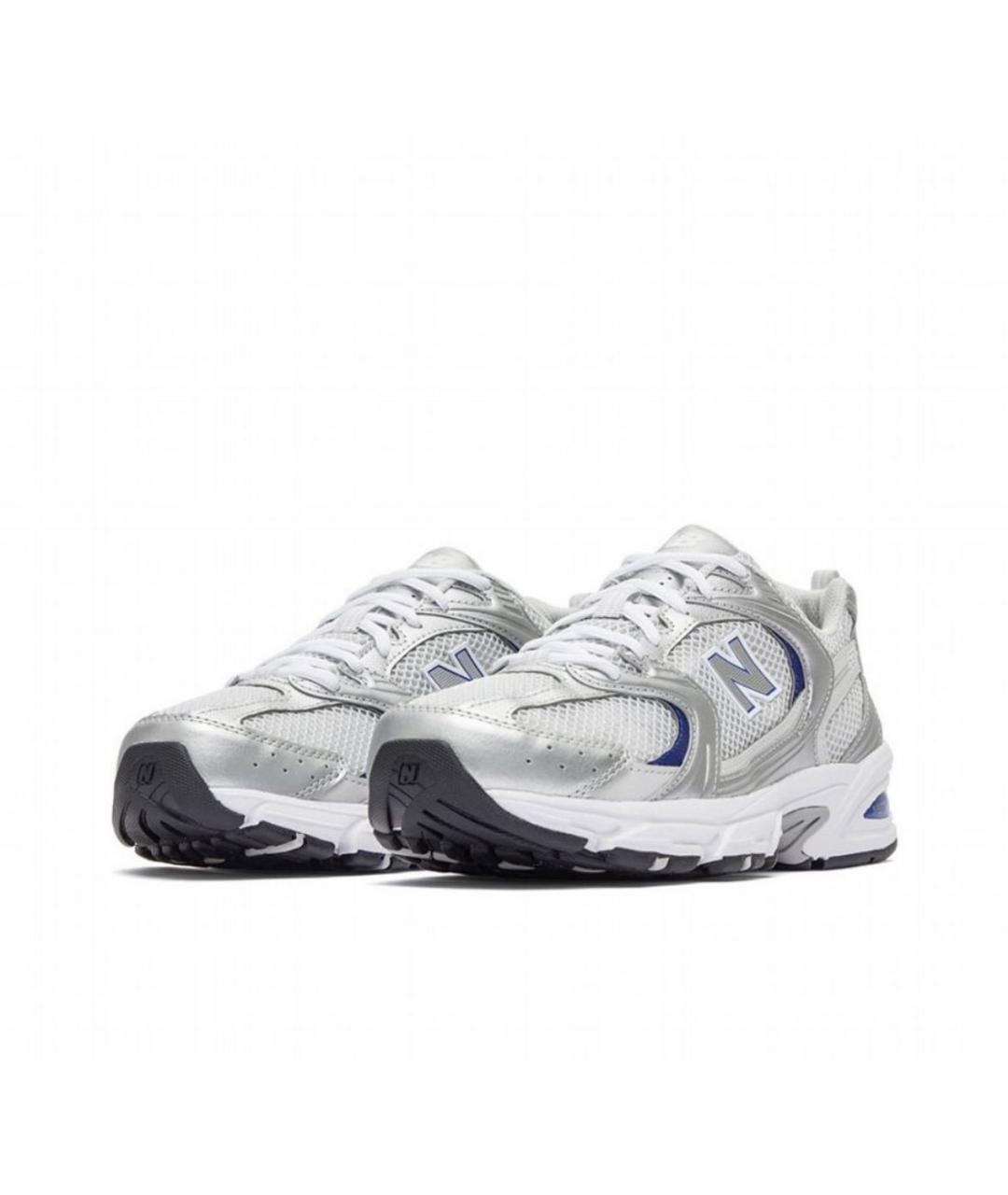 NEW BALANCE Серебряные текстильные низкие кроссовки / кеды, фото 2