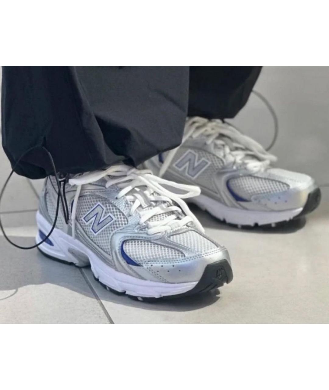 NEW BALANCE Серебряные текстильные низкие кроссовки / кеды, фото 5