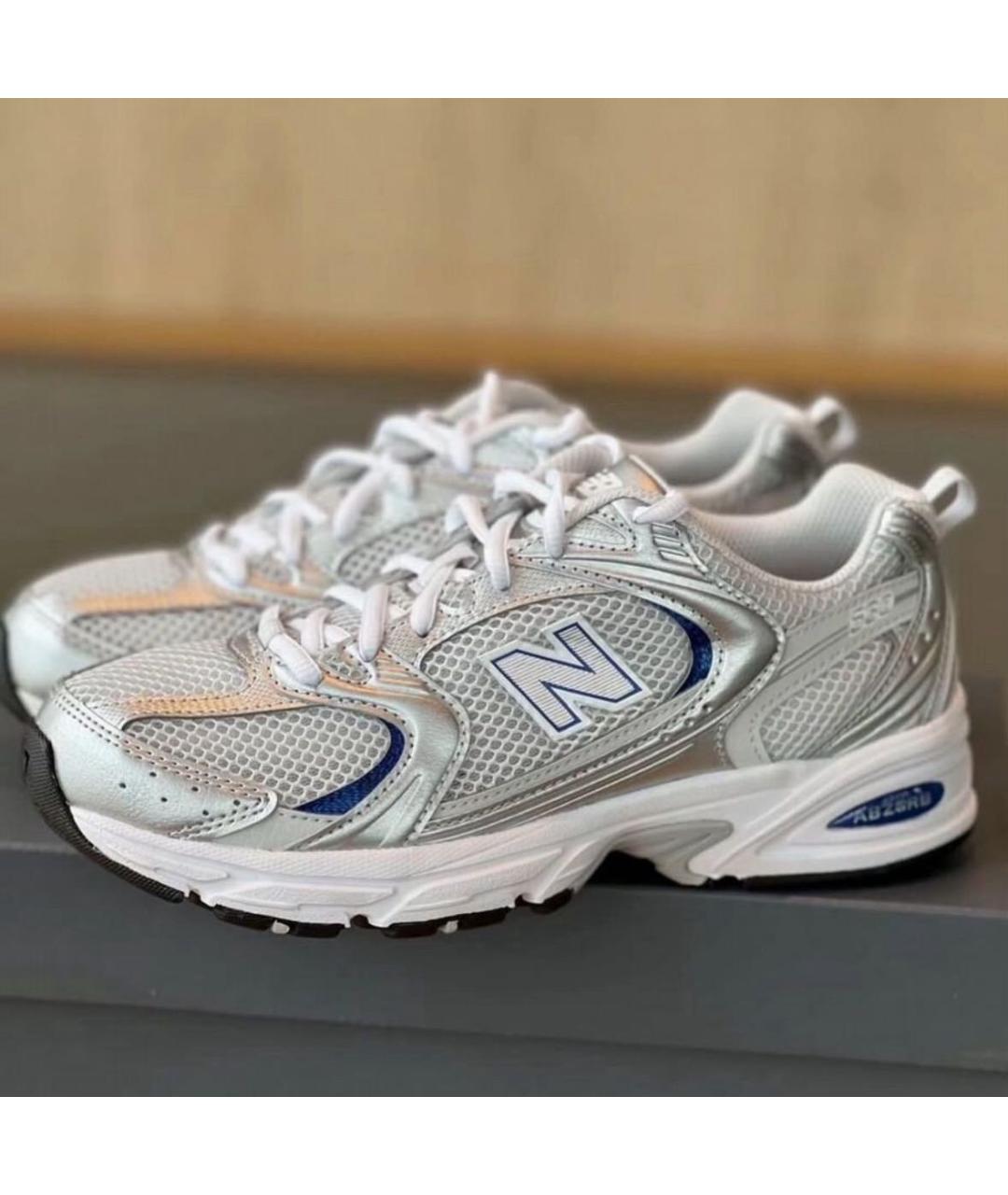 NEW BALANCE Серебряные текстильные низкие кроссовки / кеды, фото 6