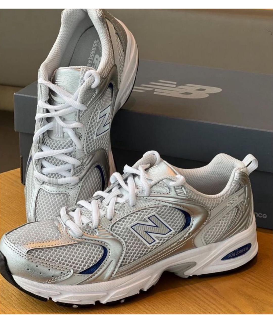 NEW BALANCE Серебряные текстильные низкие кроссовки / кеды, фото 8