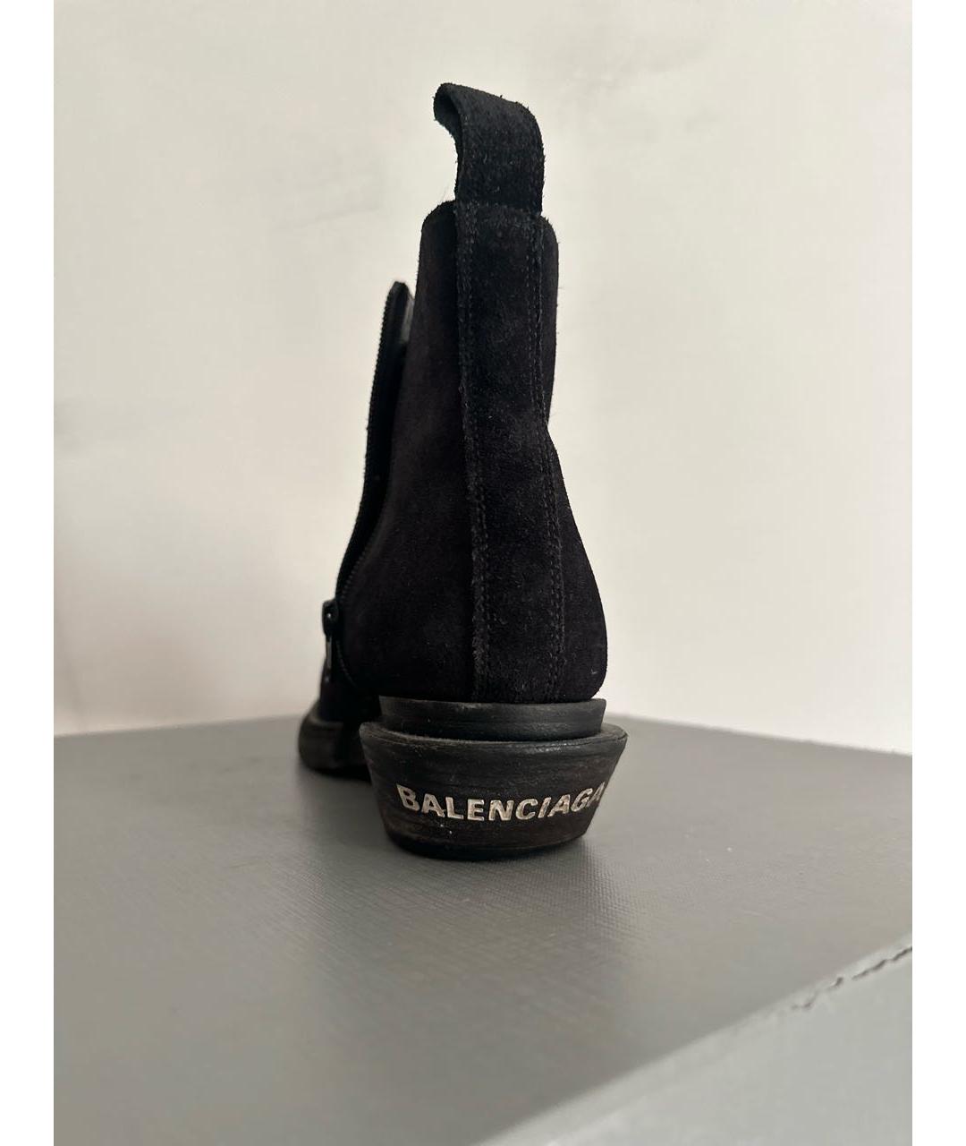 BALENCIAGA Черные замшевые полусапоги, фото 2