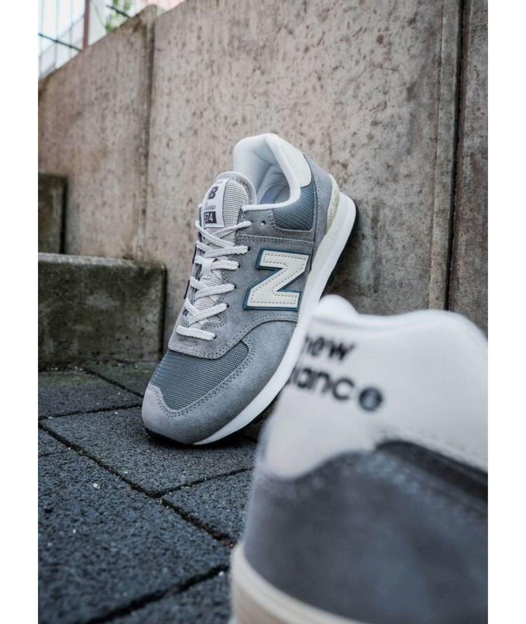 NEW BALANCE Серые замшевые низкие кроссовки / кеды, фото 6