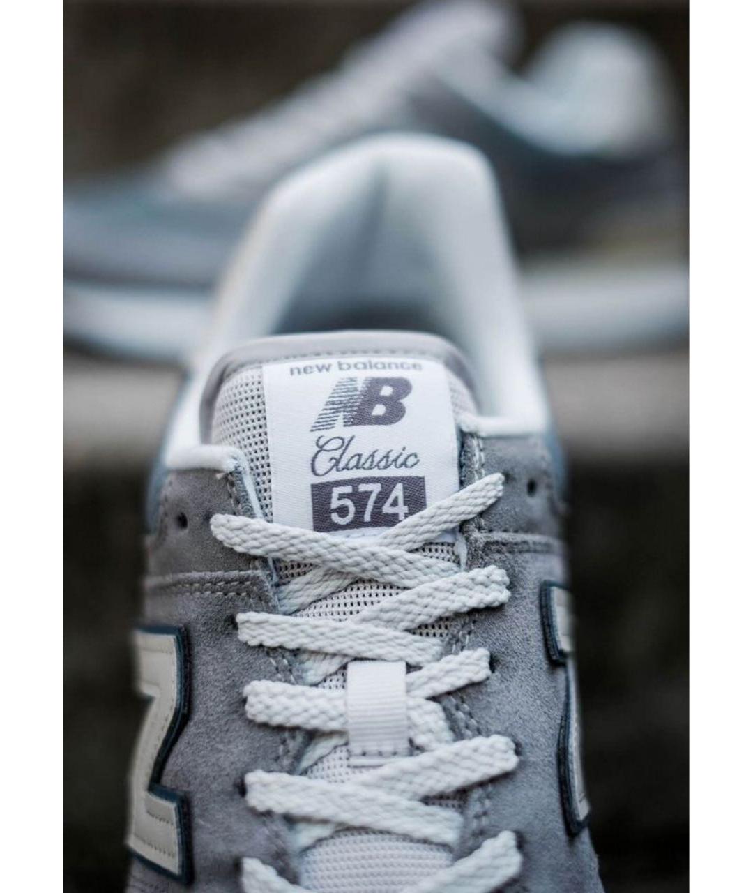 NEW BALANCE Серые замшевые низкие кроссовки / кеды, фото 8