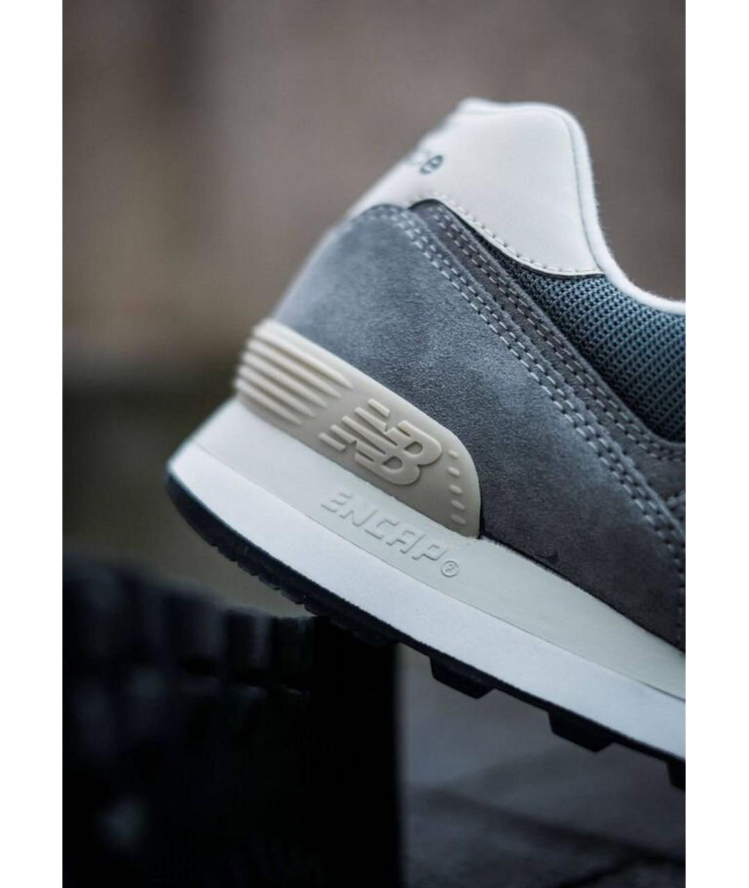 NEW BALANCE Серые замшевые низкие кроссовки / кеды, фото 7