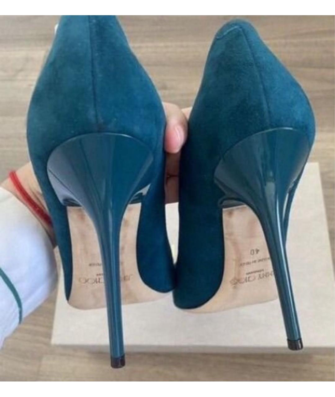 JIMMY CHOO Бирюзовые замшевые туфли, фото 4