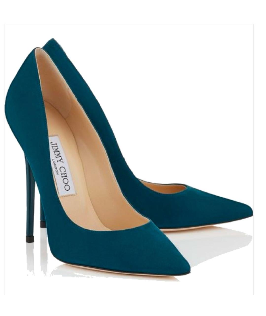 JIMMY CHOO Бирюзовые замшевые туфли, фото 5