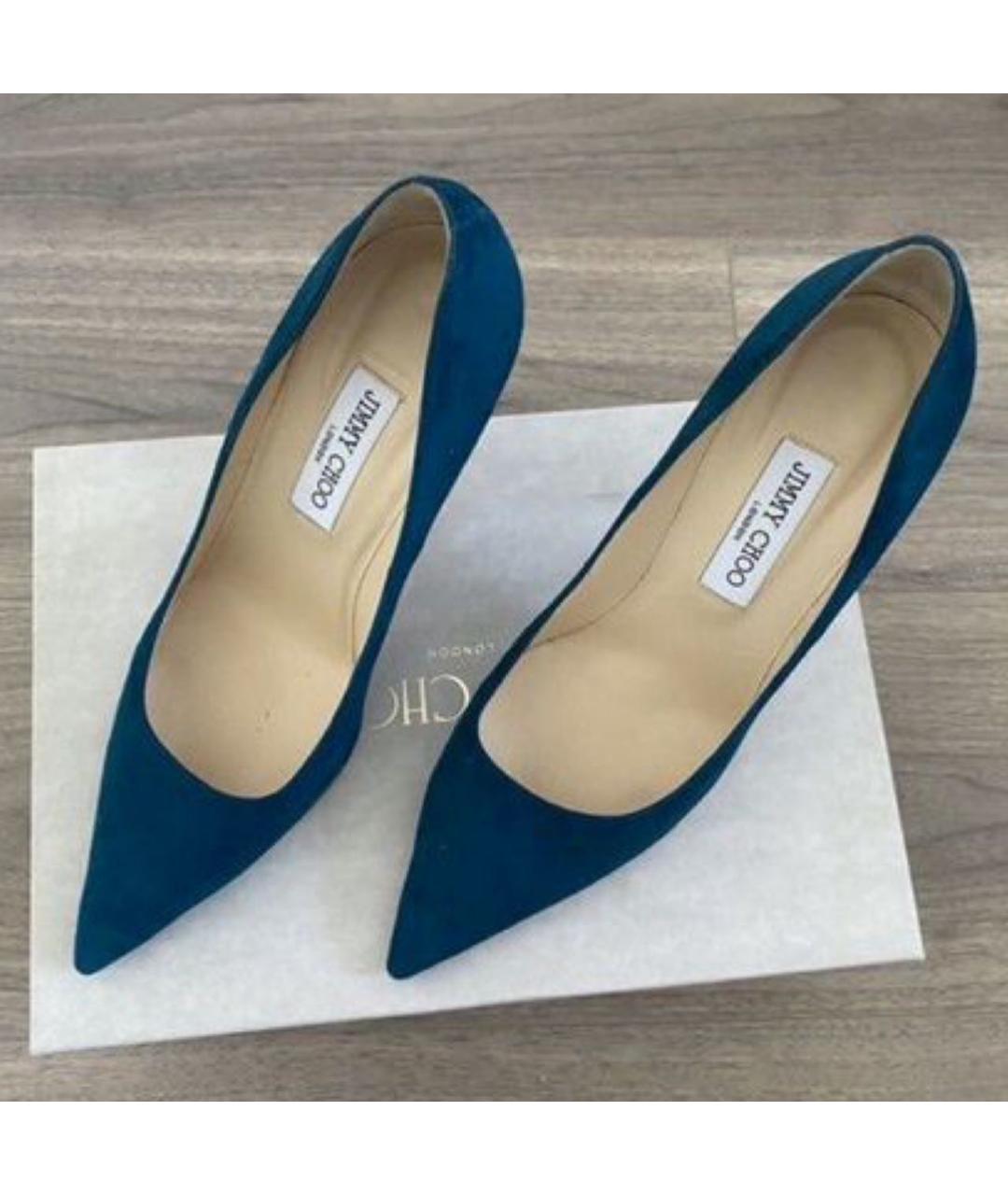 JIMMY CHOO Бирюзовые замшевые туфли, фото 2
