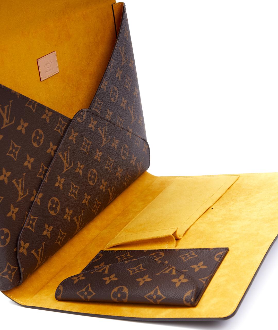 LOUIS VUITTON Коричневая кожаная папка для документов, фото 4