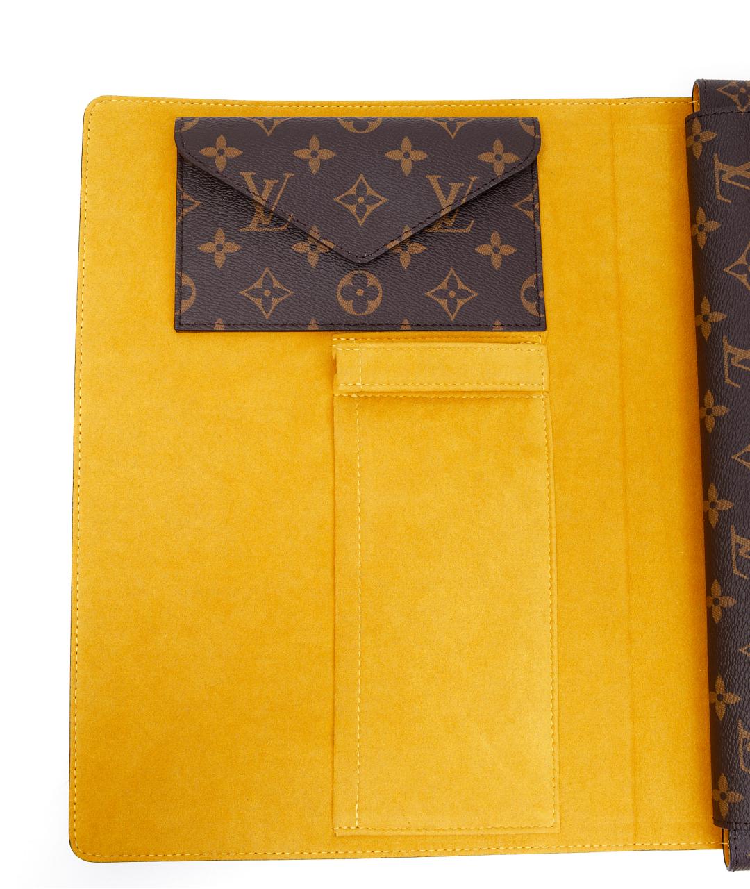 LOUIS VUITTON Коричневая кожаная папка для документов, фото 6