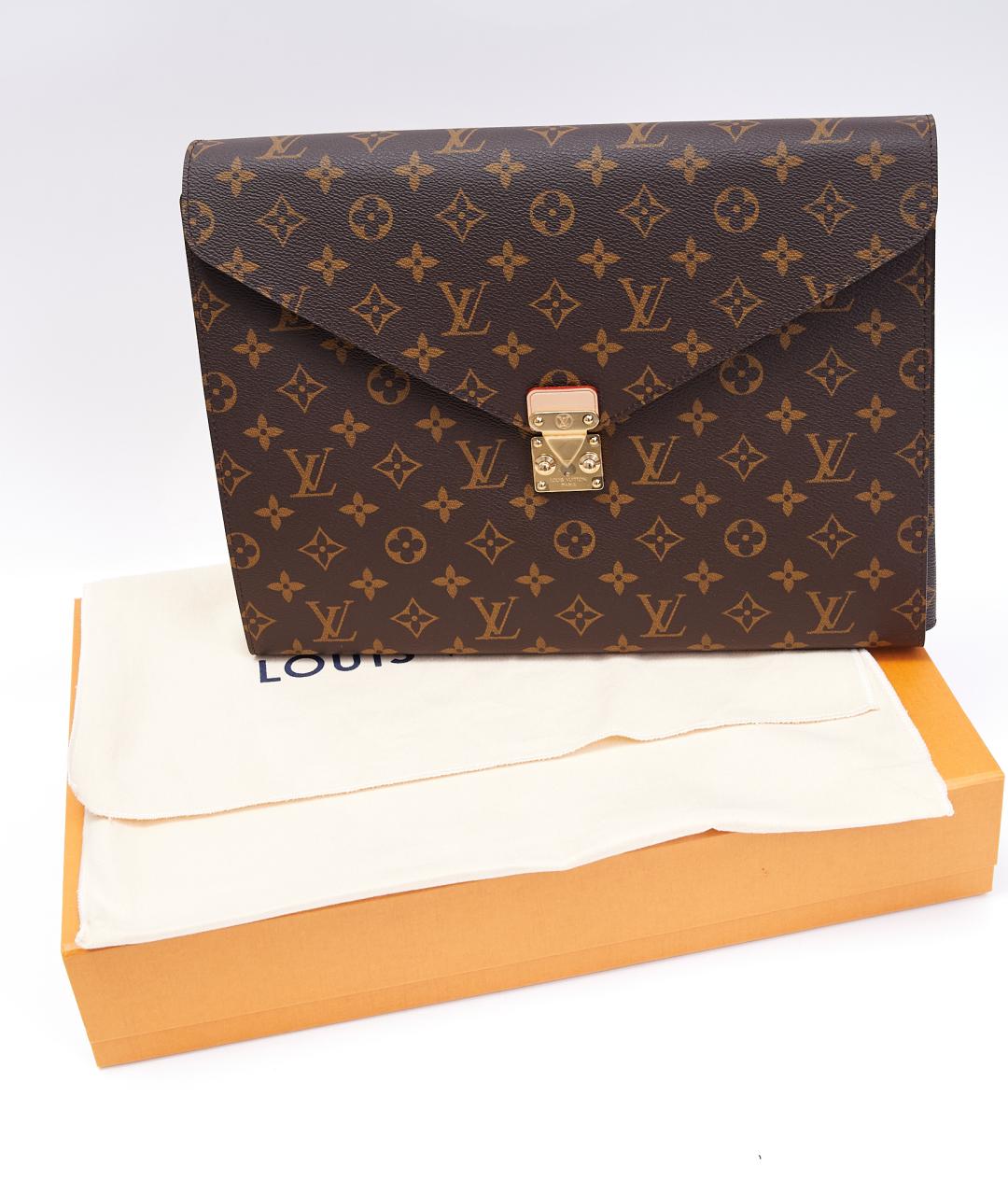 LOUIS VUITTON Коричневая кожаная папка для документов, фото 9