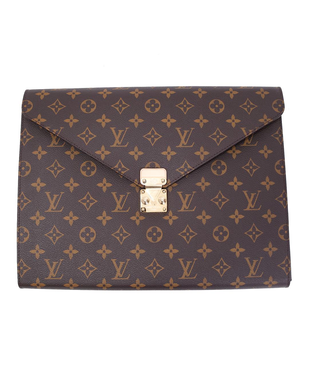 LOUIS VUITTON Коричневая кожаная папка для документов, фото 1