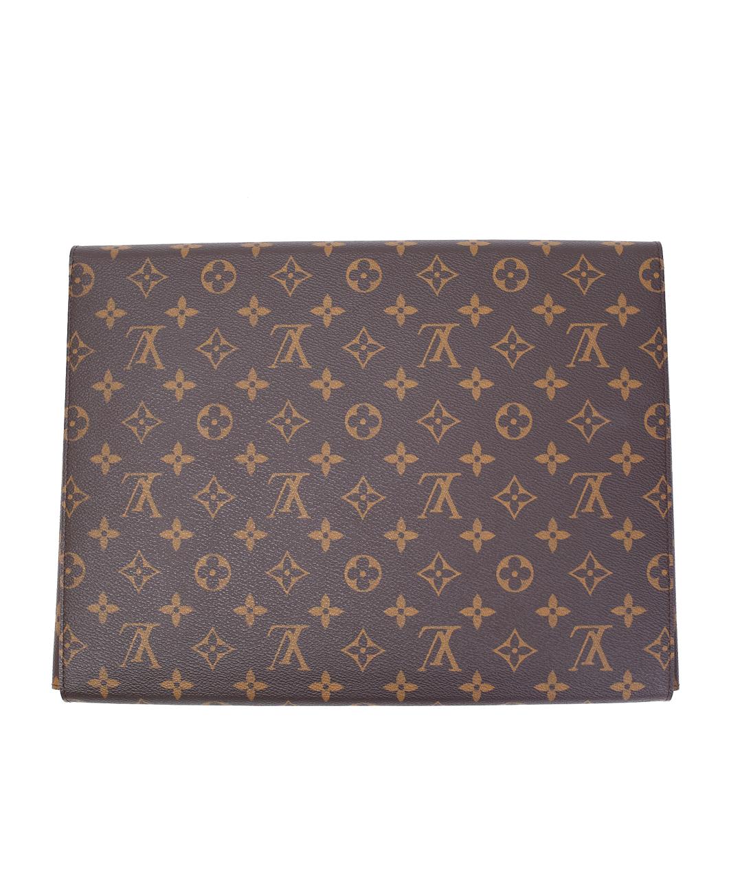 LOUIS VUITTON Коричневая кожаная папка для документов, фото 2