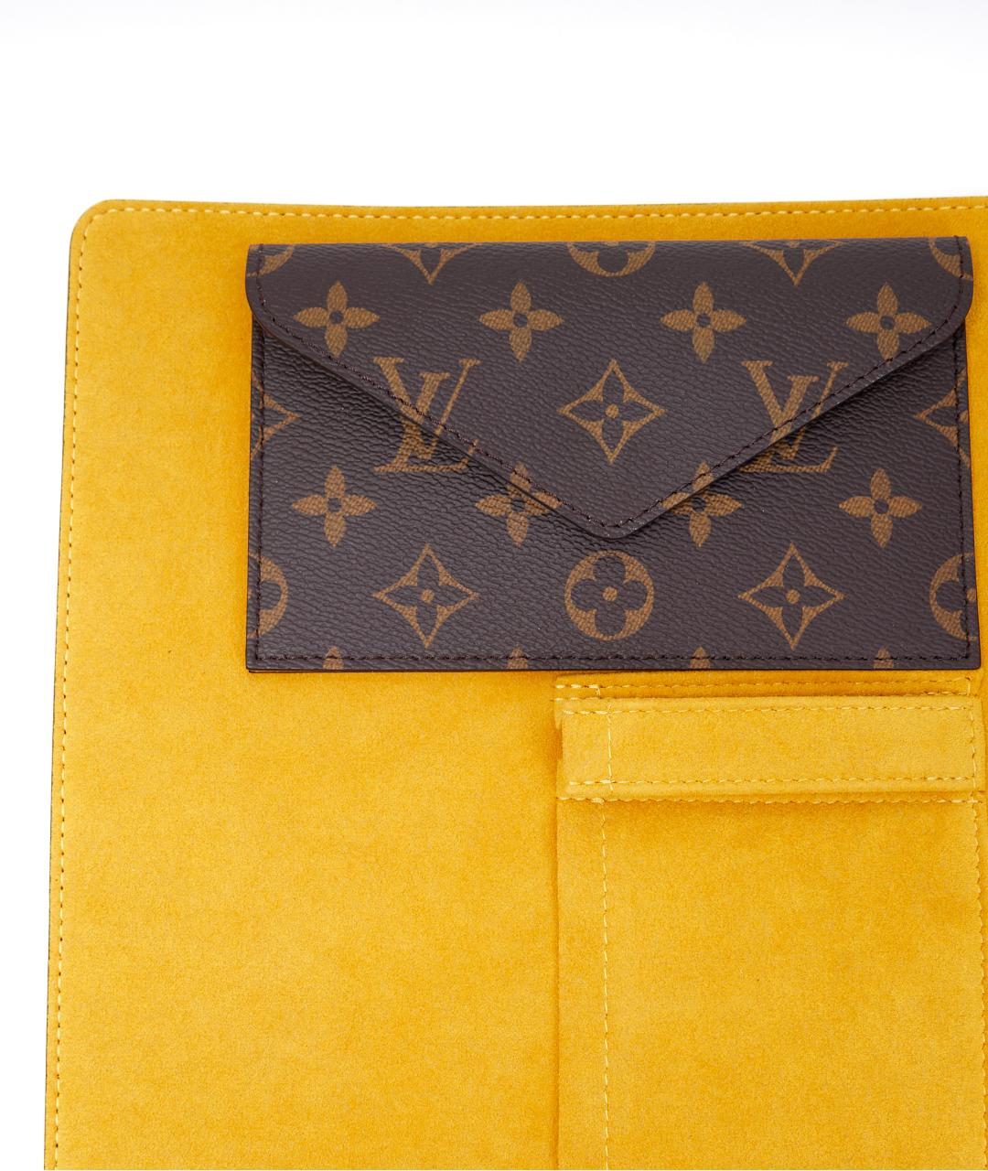LOUIS VUITTON Коричневая кожаная папка для документов, фото 5