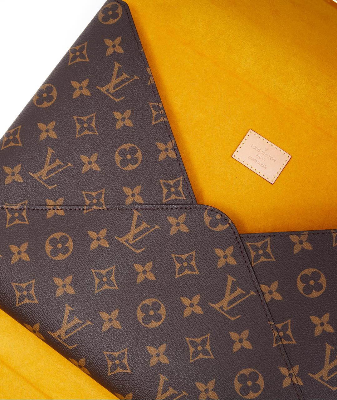 LOUIS VUITTON Коричневая кожаная папка для документов, фото 7