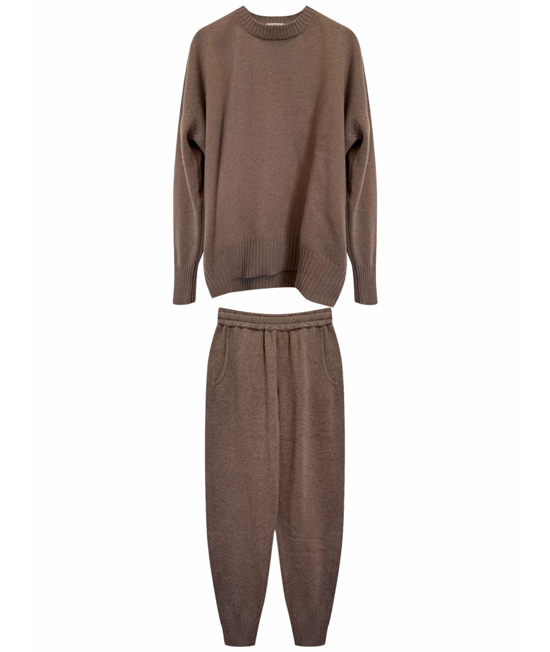 BRUNELLO CUCINELLI Коричневый кашемировый костюм с брюками, фото 1