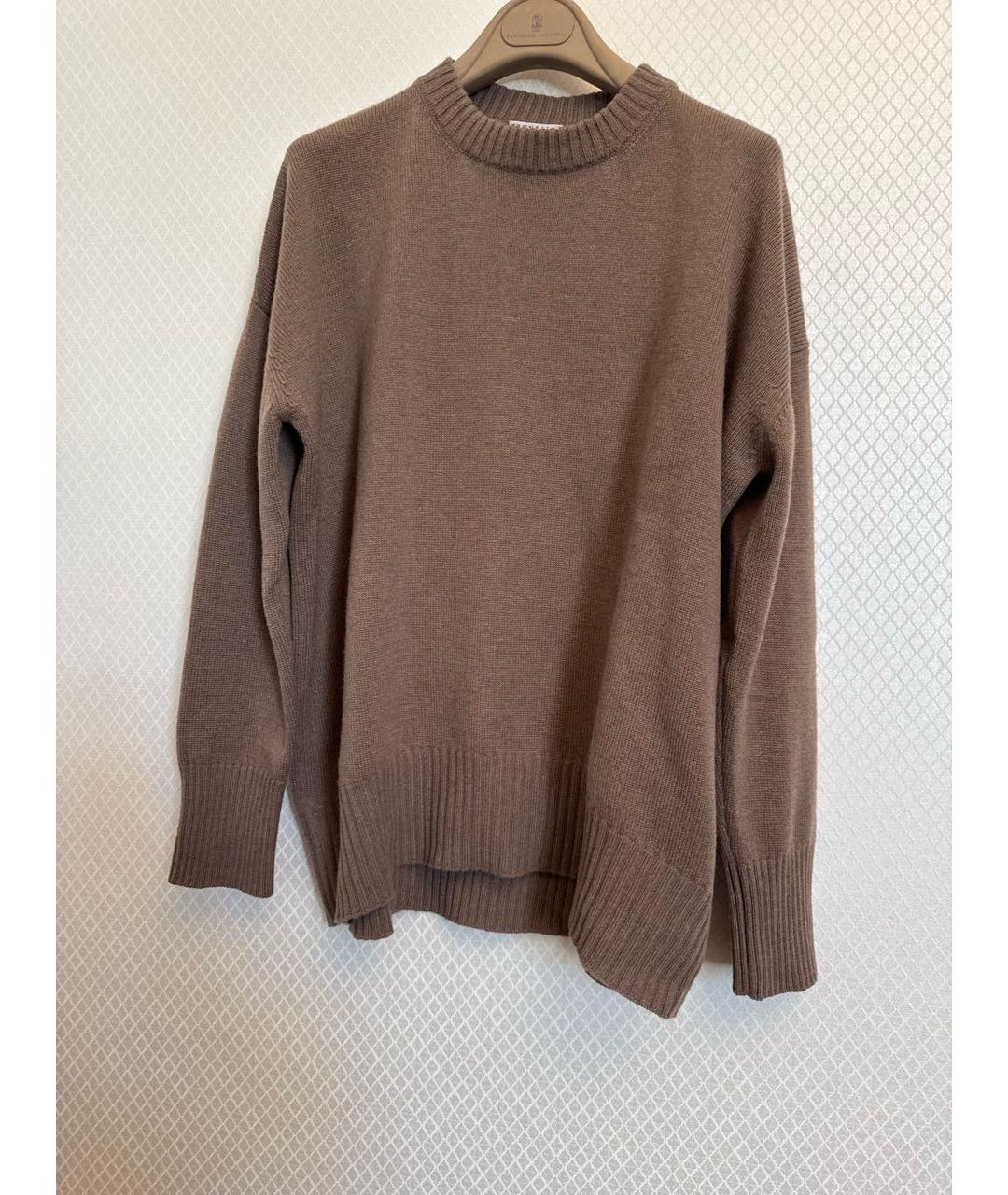BRUNELLO CUCINELLI Коричневый кашемировый костюм с брюками, фото 3