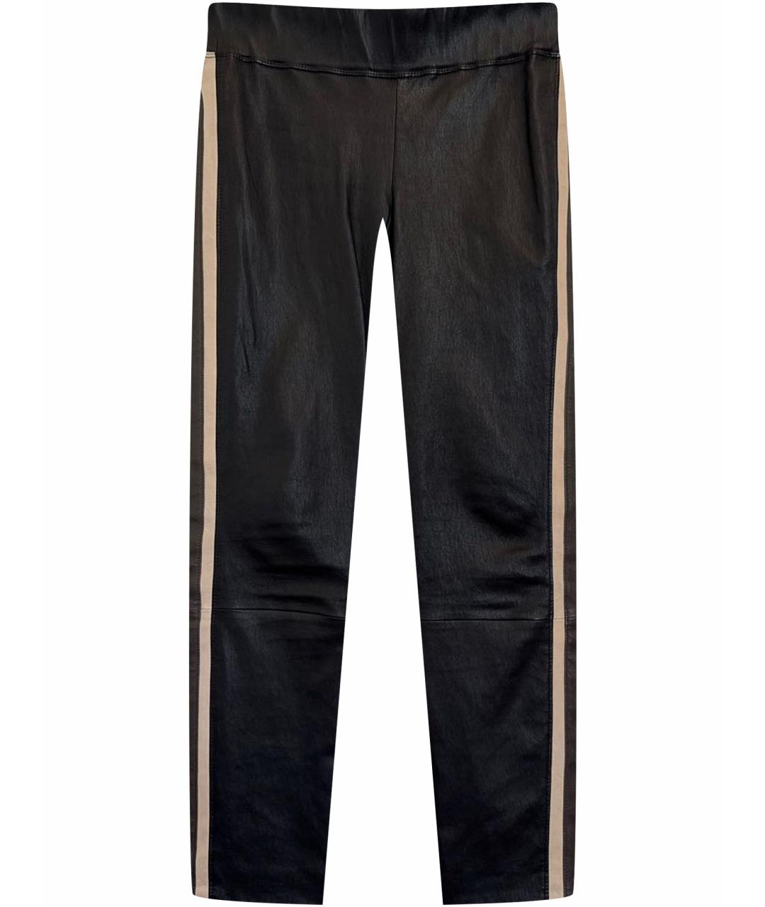 BRUNELLO CUCINELLI Черные кожаные брюки узкие, фото 1