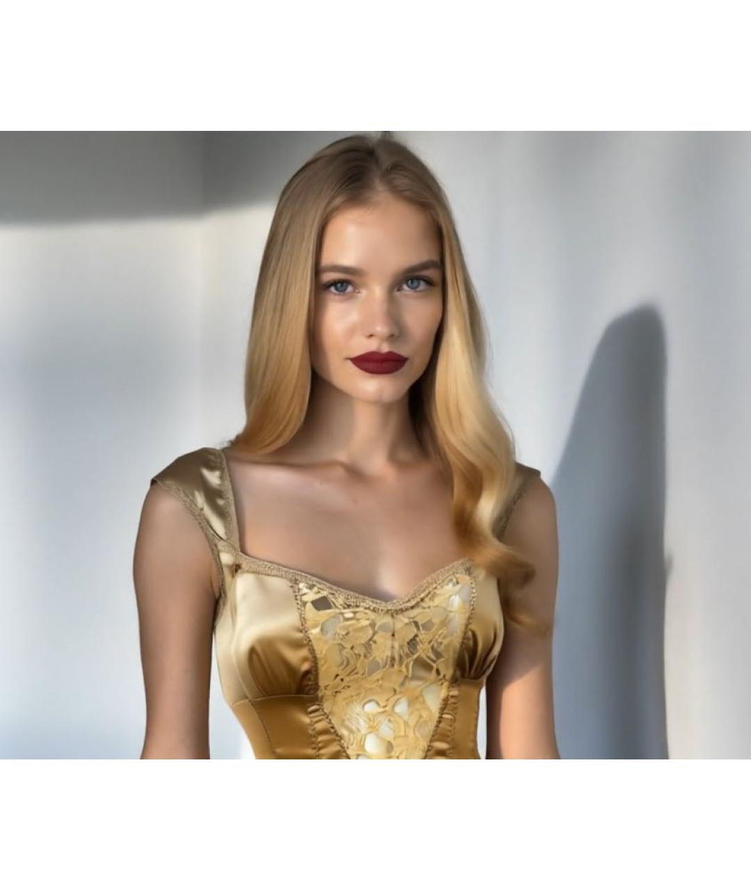 DOLCE&GABBANA Золотая майка, фото 2