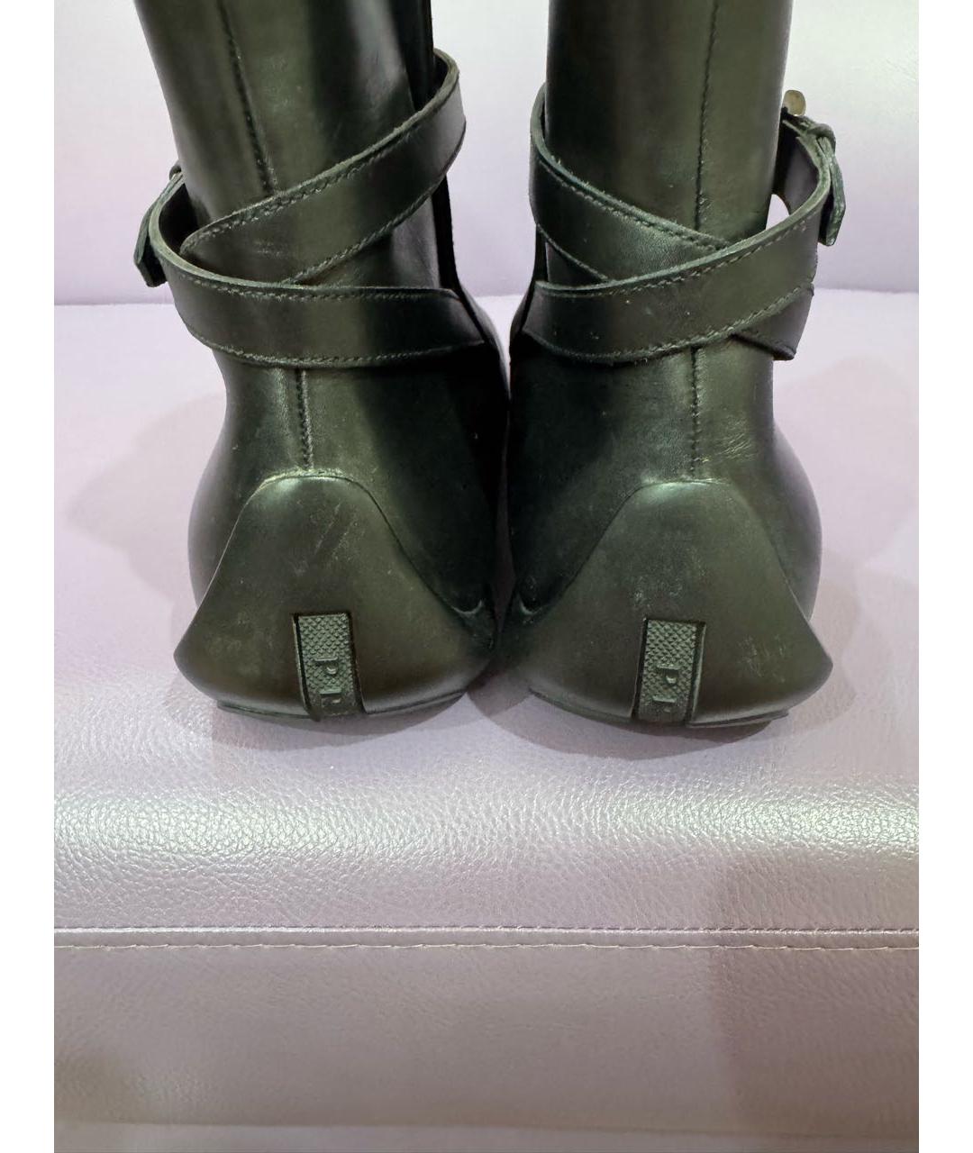 PRADA Черные кожаные высокие ботинки, фото 4