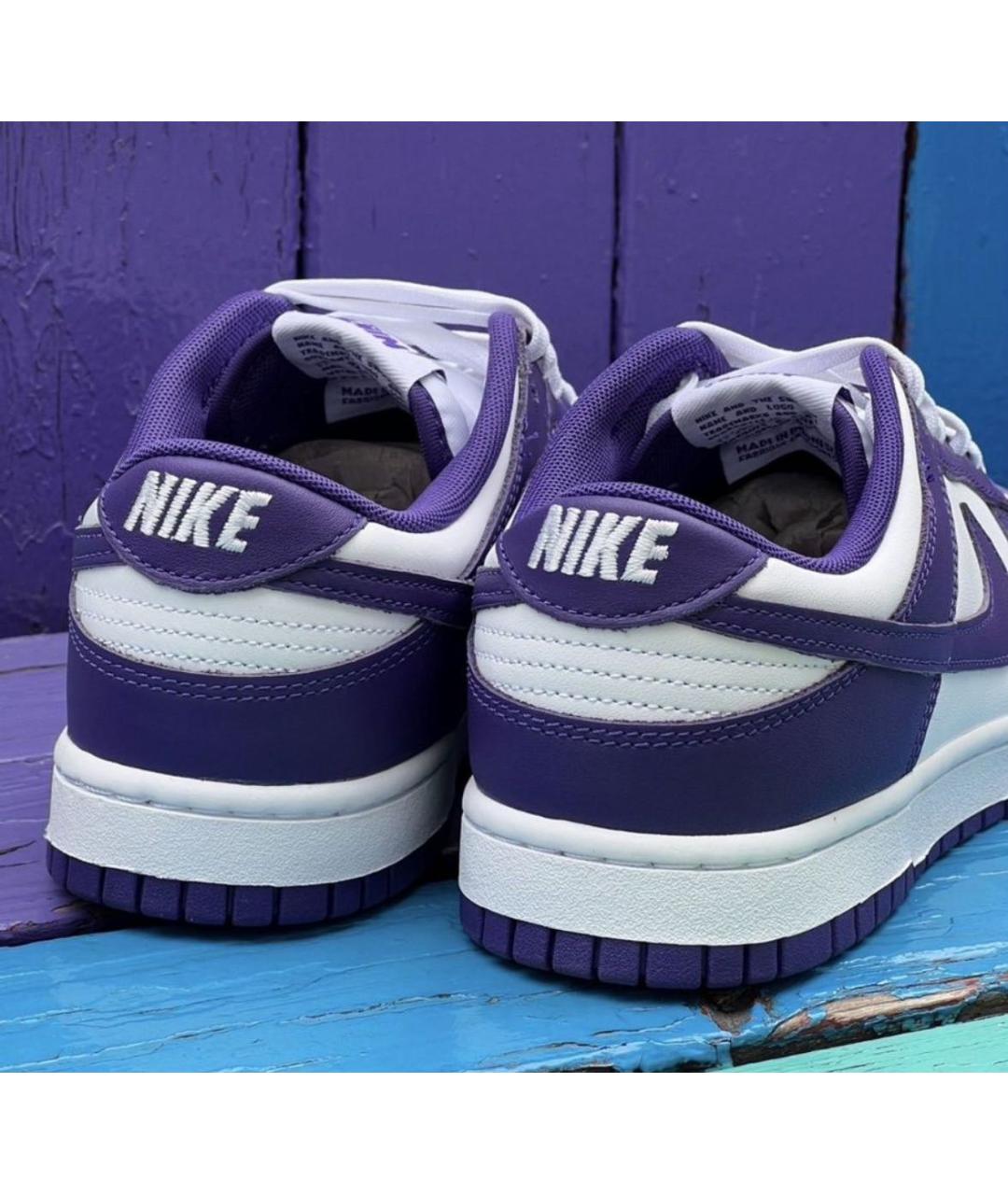 NIKE Фиолетовые кожаные низкие кроссовки / кеды, фото 6