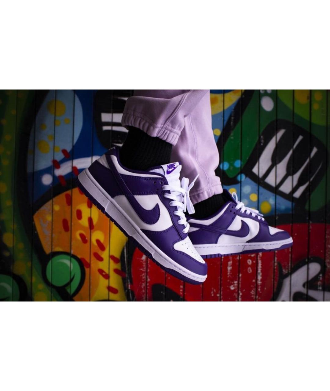 NIKE Фиолетовые кожаные низкие кроссовки / кеды, фото 8