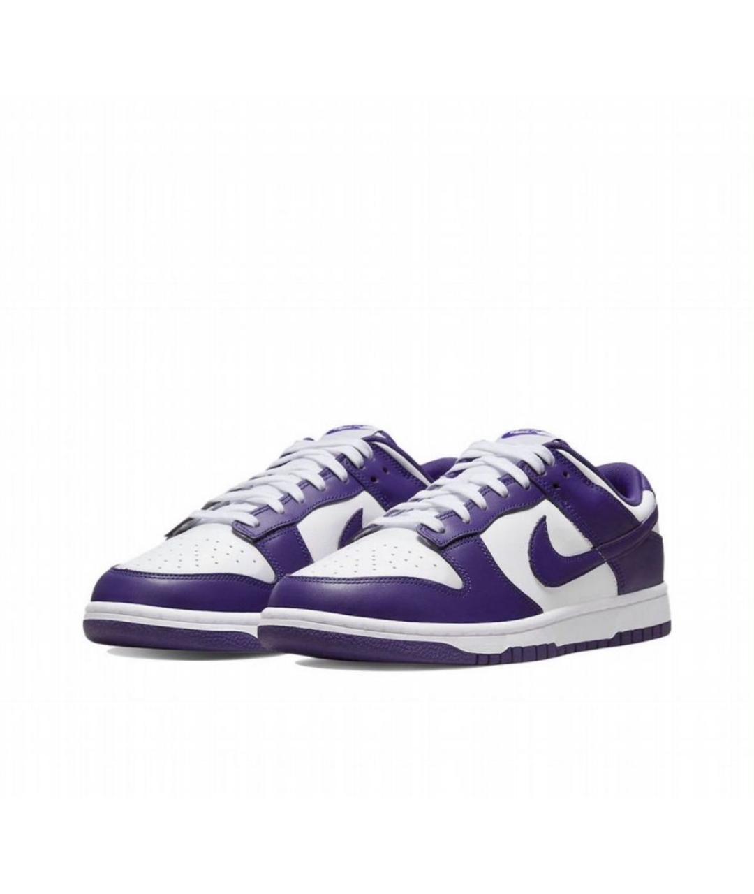 NIKE Фиолетовые кожаные низкие кроссовки / кеды, фото 2