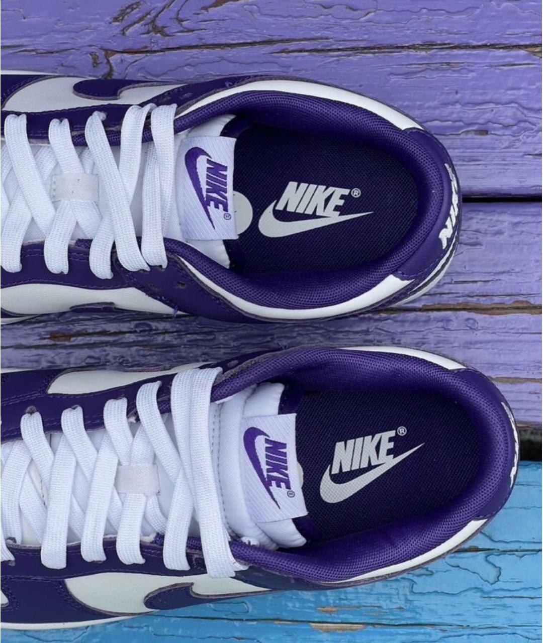 NIKE Фиолетовые кожаные низкие кроссовки / кеды, фото 7