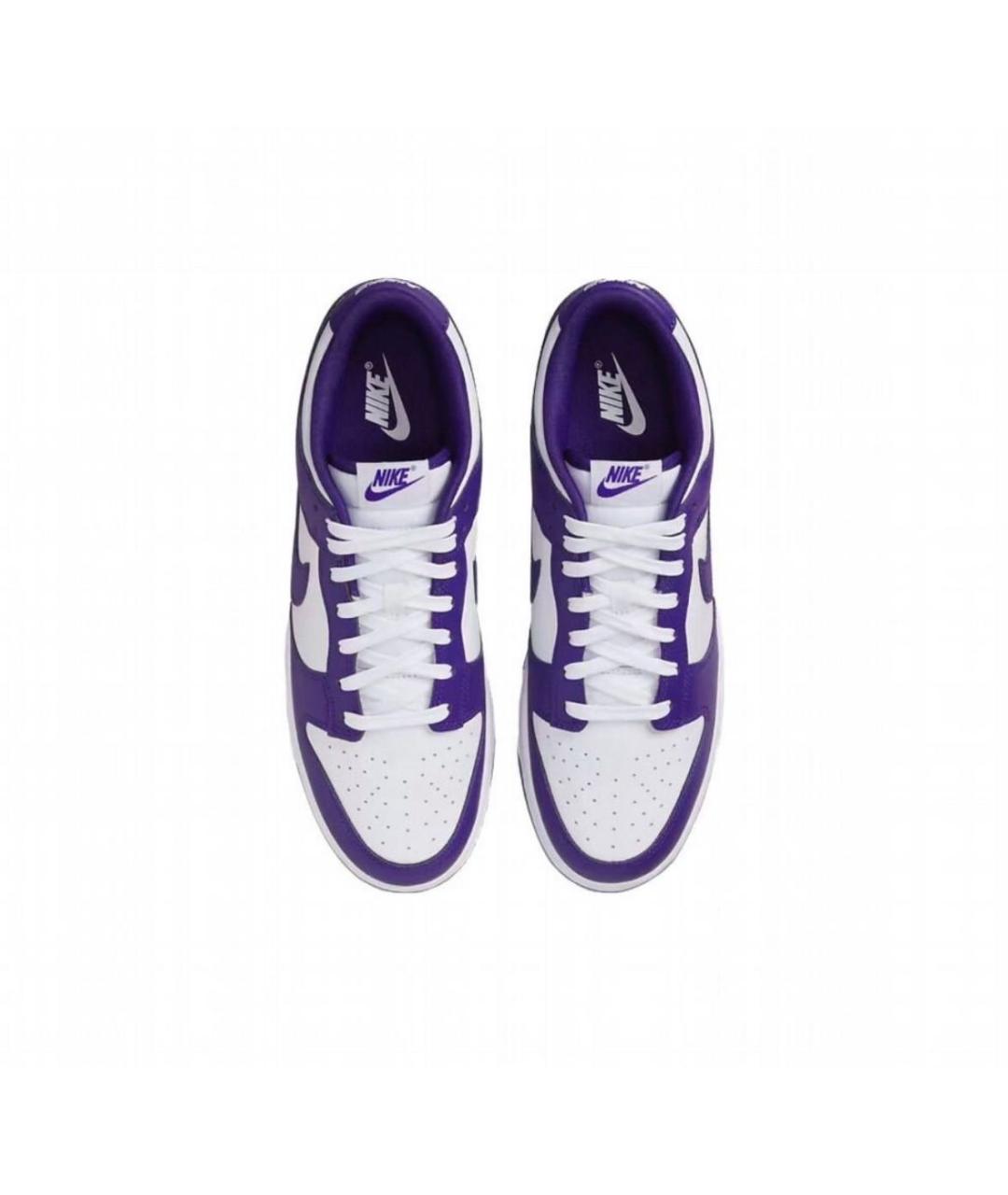 NIKE Фиолетовые кожаные низкие кроссовки / кеды, фото 3