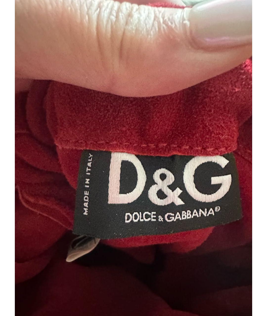 DOLCE&GABBANA Красная замшевая сумка с короткими ручками, фото 4