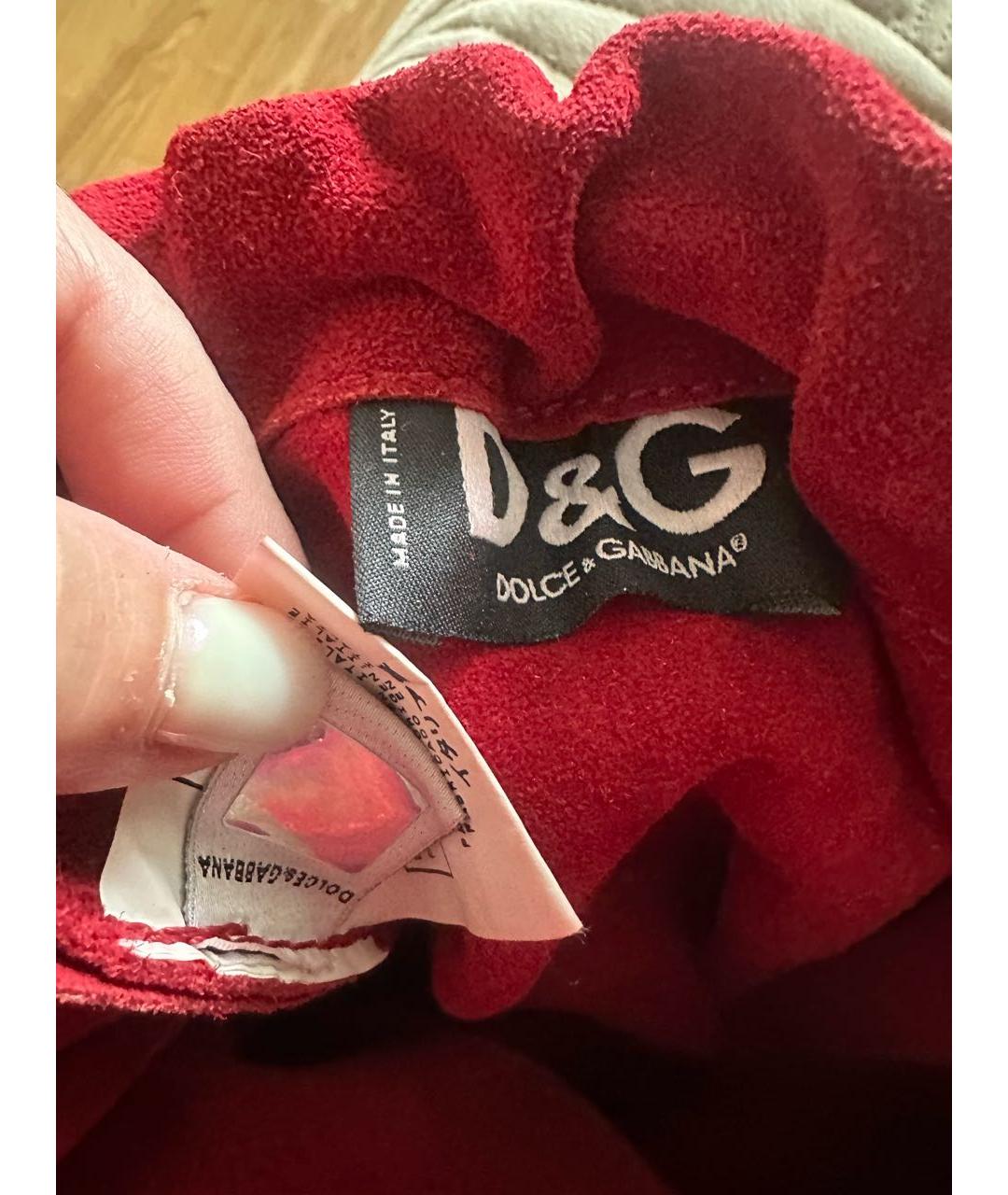 DOLCE&GABBANA Красная замшевая сумка с короткими ручками, фото 3