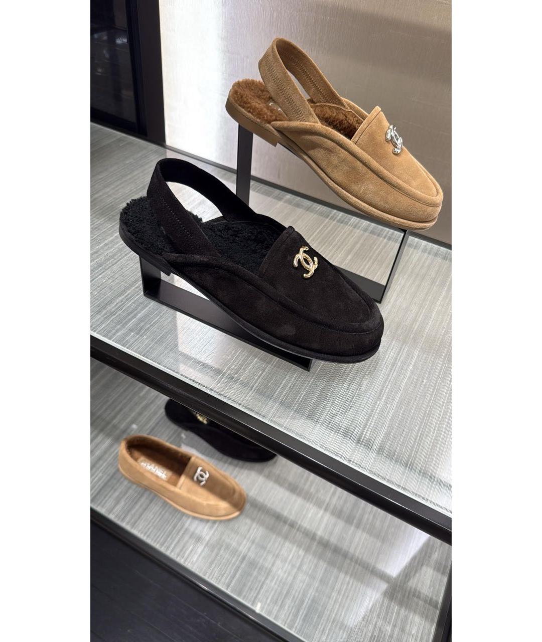 CHANEL Черные замшевые мюли, фото 4