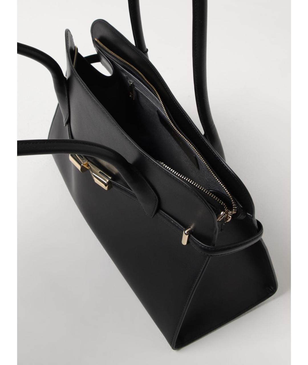 FURLA Черная кожаная сумка тоут, фото 3