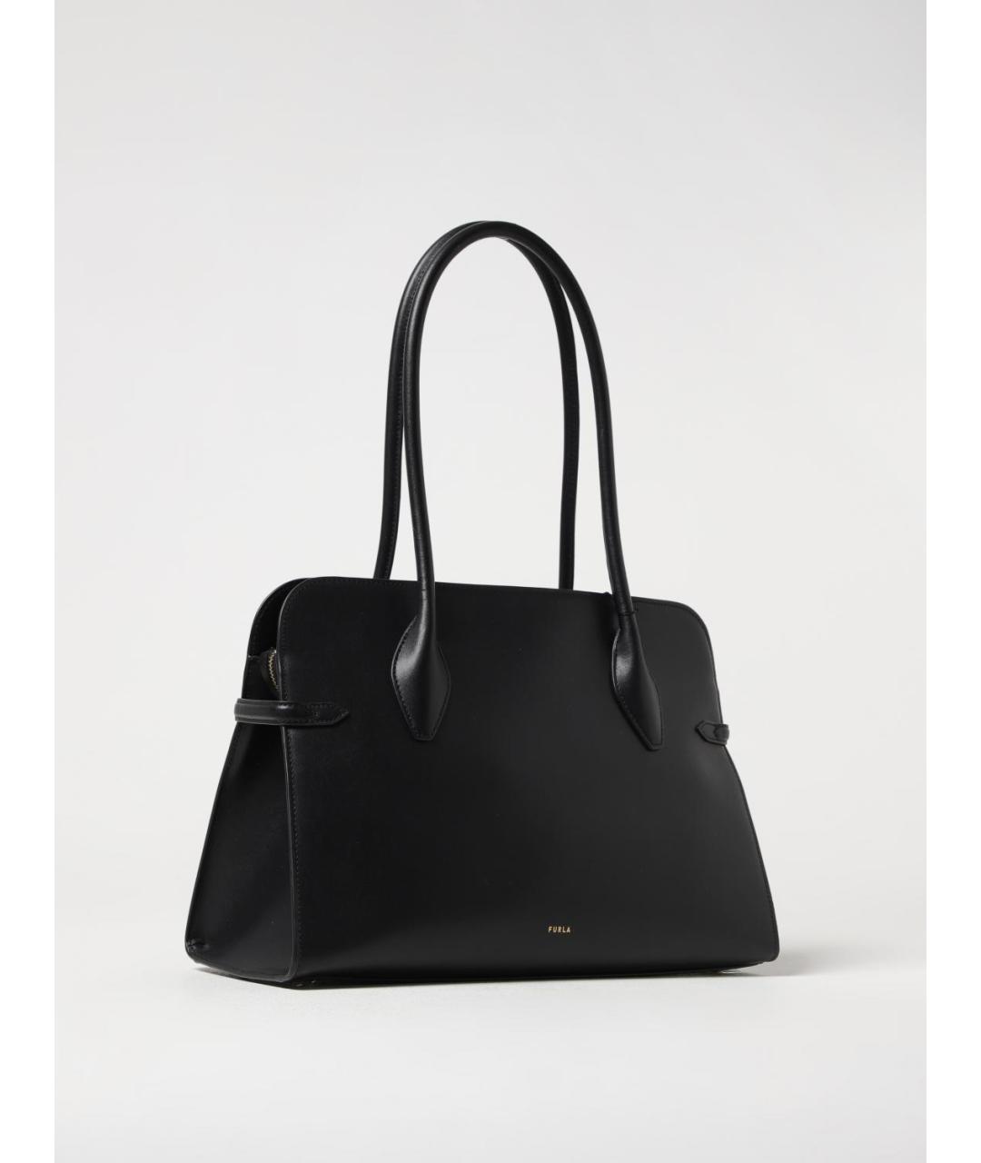 FURLA Черная кожаная сумка тоут, фото 2