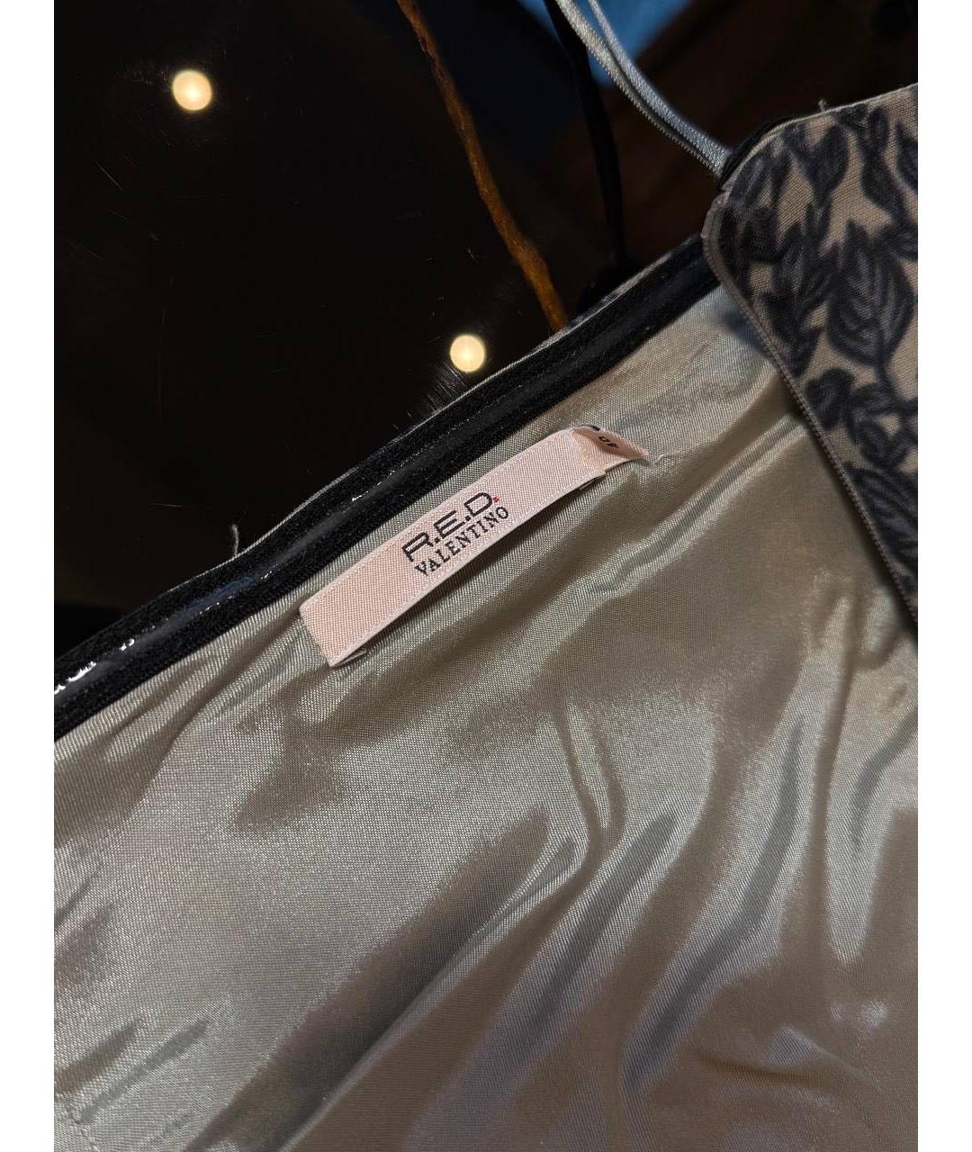 RED VALENTINO Темно-синее ацетатное коктейльное платье, фото 3