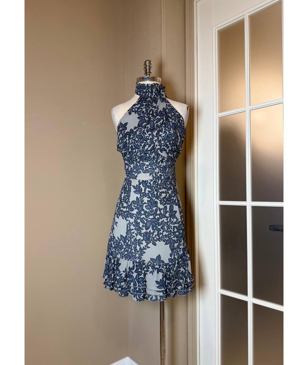RED VALENTINO Темно-синее ацетатное коктейльное платье, фото 9
