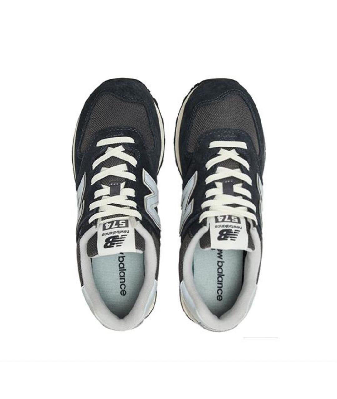 NEW BALANCE Черные замшевые низкие кроссовки / кеды, фото 3