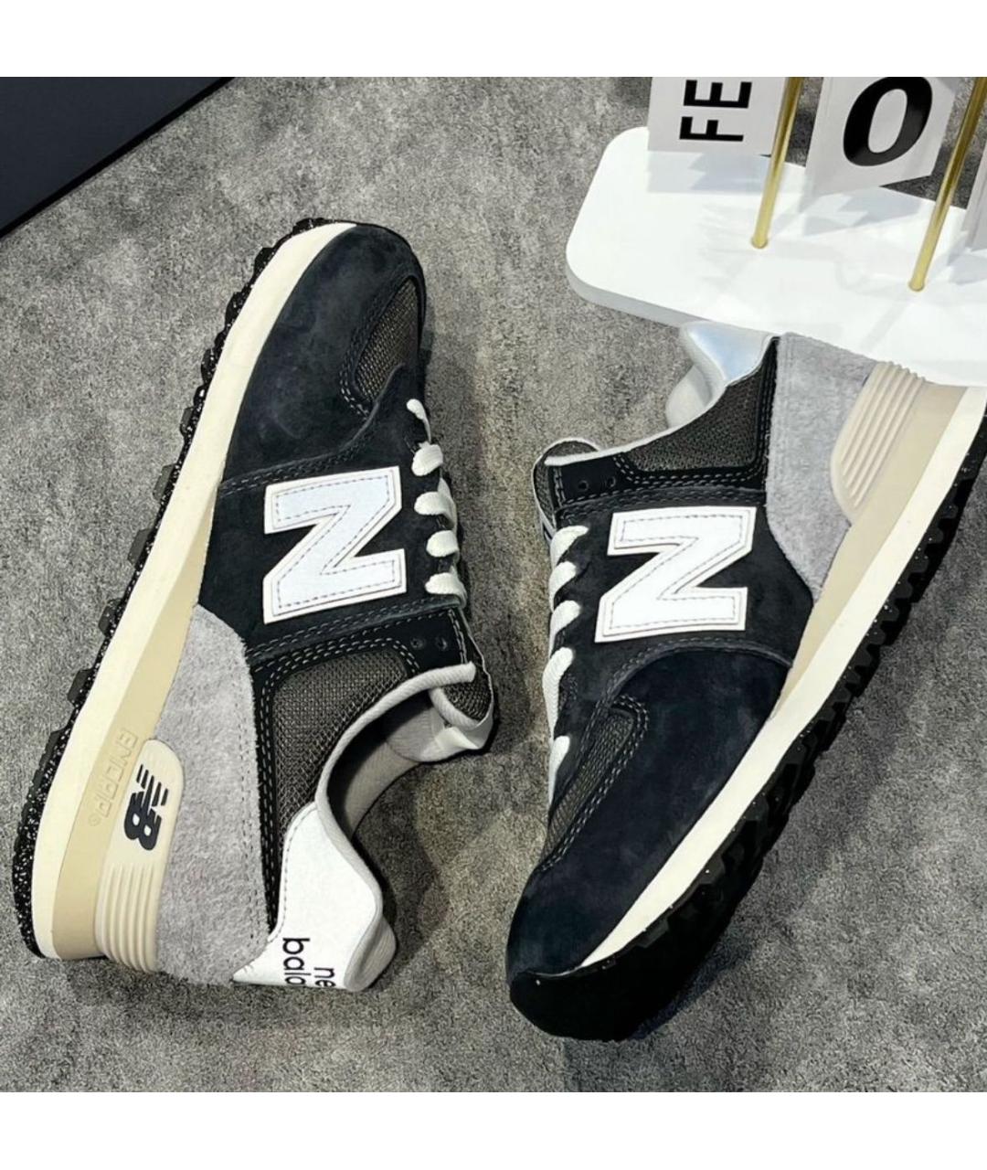 NEW BALANCE Черные замшевые низкие кроссовки / кеды, фото 6