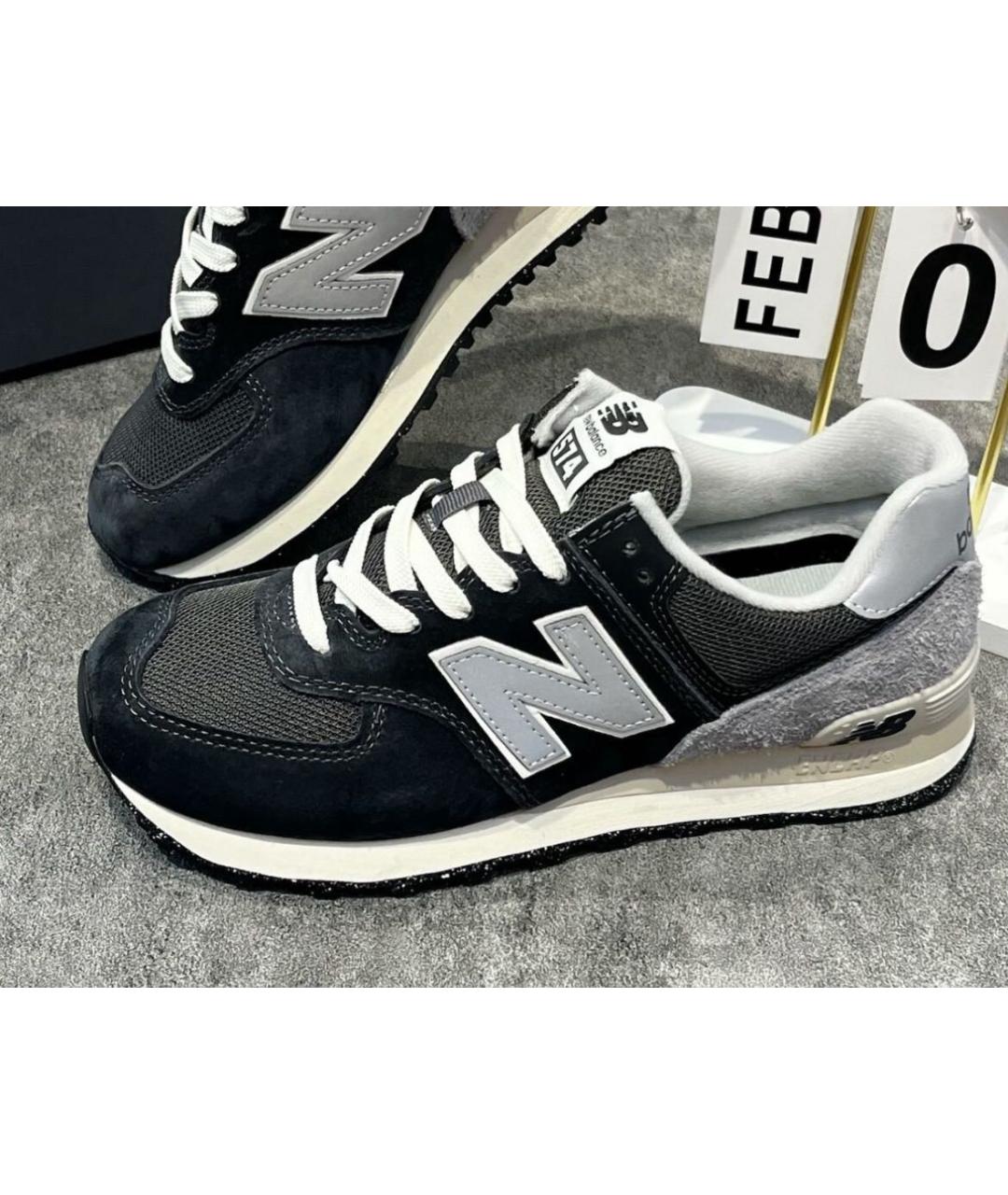 NEW BALANCE Черные замшевые низкие кроссовки / кеды, фото 5